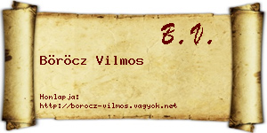 Böröcz Vilmos névjegykártya